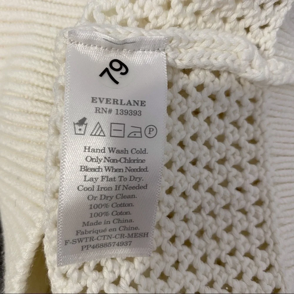 EVERLANE Mesh Soft Cotton Crew Sweater XXS